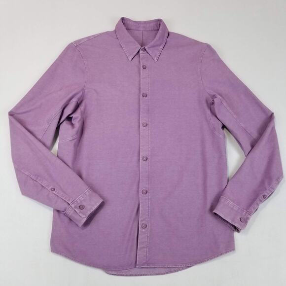 Lululemon Shirt Mens Medium Commission Long Sleeve Vintage Plum Enzyme Dye $118 - Picture 1 of 8